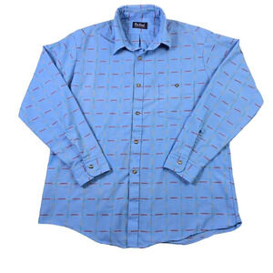 Vintage 90s Par Four Button Front Shirt Men's Large Striped Prop Hipster Grandpa